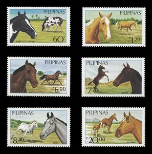 PHILIPPINES Sc#1747A-F, 1984 PHILIPPINE HORSES, MINT F-VF NH - Picture 1 of 2