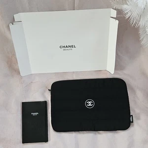 CHANEL Beaute🖤 Large Laptop Case AND Black Notebook With Lined Pages  Both NIB - Picture 1 of 6
