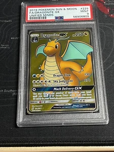 Dragonite GX 229/236 Unified Minds Full Art HOLO PSA 9 Pokemon TCG CARD - Imagen 1 de 2