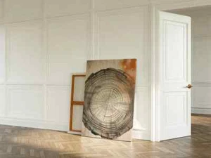 Black Tree Ring Painting Wood Abstract Unframed Canvas Print Australian Wall Art - Picture 1 of 4