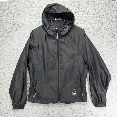 Chaqueta cortavientos ligera con capucha Sierra Designs de nailon para mujer M negra Foto 1 de 4