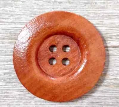 large natural wood sewing button 4 holes 1 1/2 inch #1002 - Image 1 of 2