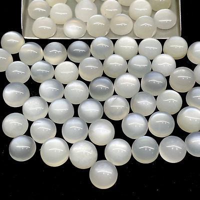 35 Pcs Natural Moonstone 9mm Round Cabochon Untreated Loose Gemstones Sri Lanka • 23.99€