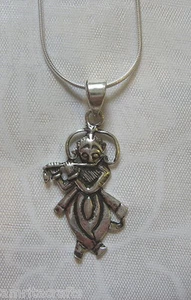 Lord Shri Krishna the All Attractive One Silver Pendant India - Picture 1 of 2