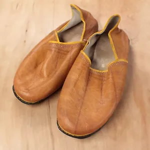 true vtg handmade leather leisure slippers women's sz 7 US 37.5 EU - Picture 1 of 6