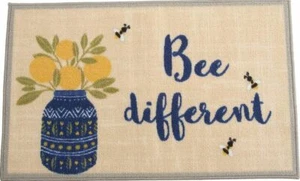 KITCHEN ACCENT RUG (nonskid)(17"x28") BEES & VASE OF LEMONS, BEE DIFFERENT, EE - Picture 1 of 12