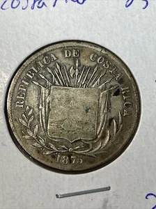 1875 costa rica 25 centavos - Picture 1 of 2
