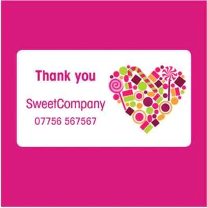Personalised Sweet Shop Thank you Favour Stickers Seals Label Teacher Pink - 378 - Picture 1 of 3