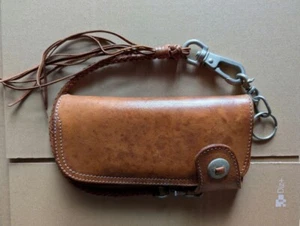Redmoon Biker Leder Lange Geldbörse Braun Tasche Gravur Japan Made Motorrad - Bild 1 von 5