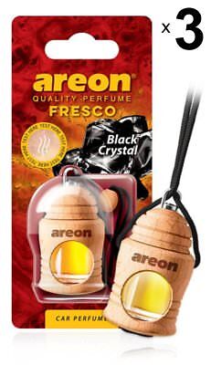 3 X Areon Fresco Black Crystal Car Aroma Perfume Tree Air Freshener HOME OFFICE • 10.23€