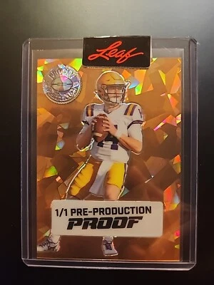 2023 Leaf Pro Set Max Johnson Gold  Cracked Ice 1/1 Pre-Production Proof RC  - Image 1 of 4