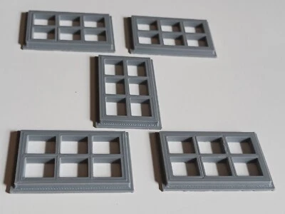 G Scale,  Windows   Pack of 5    3D PRINTED  "GRAY"   1.187" X 1.920"  1/24 1:24 - Image 1 of 3