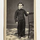 Antique CDV Photograph Charming Dapper Little Boy Civil War Era Photo Stand