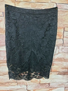 THE LIMITED Sz 12 Black FLORAL LACE SCALLOPED HEM Pencil Skirt NWT $79  - Picture 1 of 6