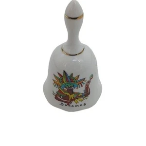 Mini campana ceramica Bahamas vintage tribale spiaggia tropicale decorazione casa - Foto 1 di 5