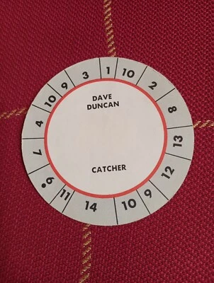 Dave Duncan Rare Vintage  Cadaco All Star Baseball Game Disc Card Athlethics - Image 1 of 2