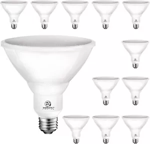 PAR38 LED Outdoor Flood Light Bulbs Dimmable 12 Pack 14W=100W E26 3000K Daylight - Picture 1 of 6