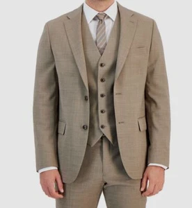 Tommy Hilfiger Men's Beige Wool Jacket, Vest & Pants Suit Size 40S 33W-32L M - Picture 1 of 8