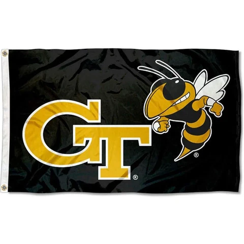 Georgia Tech Yellow Jackets 3' x 5' Flag - Black Cover