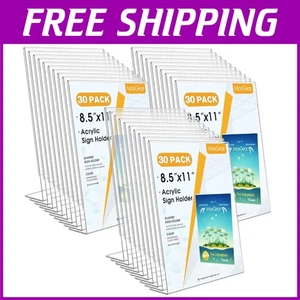 Slant Back Acrylic Holder 8.5x11 - 30 Pack Document Organizer for Any Setting - Picture 1 of 9