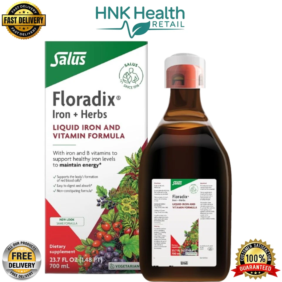 Floradix Iron & Herbs de Salus - Suplemento líquido de hierro a base de hierbas (23,7 fl oz) Foto 1 de 4
