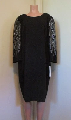 CALVIN KLEIN NWT BLACK EMBELLISHED 3/4 SLEEVE DRESSY SHEATH DRESS,  SIZE 22W - Image 1 of 4