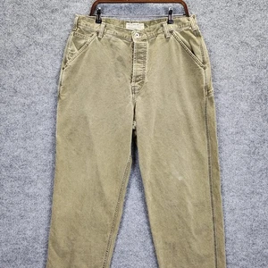 Vintage Abercrombie & Fitch Pants Mens 36L Carpenter Button Fly Made USA 90s - Picture 1 of 20