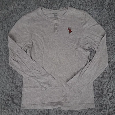 Lucky Brand Shirt Mens Small Sleepwear Surfboard Bear Gray Long Sleeve Henley - Image 1 of 4