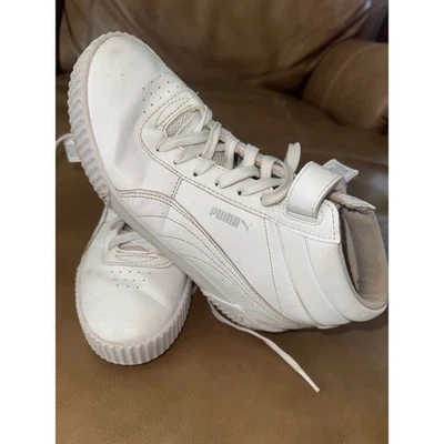 Puma White Leather High Top Casual Fashion Sneakers Women's Size 8 - Image 1 of 3