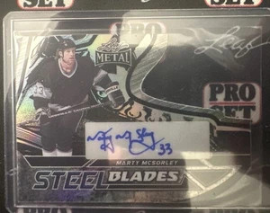 Marty McSorley 2025 Leaf Metal Legends hojas de acero plateado brillo automático 6/10 - Imagen 1 de 2