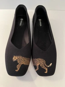 Neu ohne Karton Vivaia schwarze bequeme Damen-Slipper Margot Gepard waschbar Größe 41,5 - Bild 1 von 13