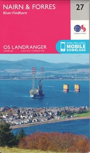 OS Landranger 27 Nairn, Forres & River Findhorn - Veröffentlicht 2016 - Wie Neu! - Bild 1 von 3