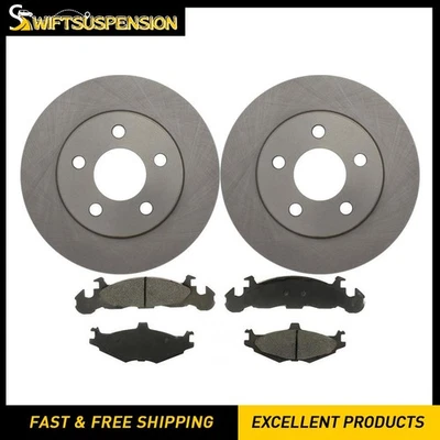 Kit de rotores de disco delantero y pastillas de freno para Dodge Shadow 1987 1988 1989 2,2 L Foto 1 de 4