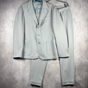 Polo Ralph Lauren Double Tech Knit Blazer Pants Suit Mens XXL 36X30 Gray Preppy - Picture 1 of 19