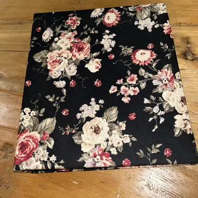 Black Floral Cloth 1” Binder 11”x10” - Изображение 1 из 4