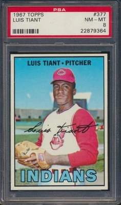 1967 Topps Luis Tiant #377 Cleveland Indians PSA 8 centrado Foto 1 de 4