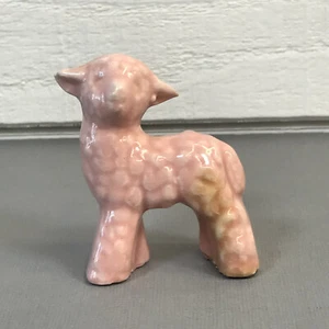 Vintage Pink Lamb Figurine Sheep Easter Spring Ceramic Pottery Morton ? - Picture 1 of 6