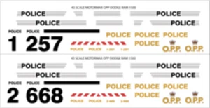 1/43 ONTARIO PROVINCIAL POLICE OPP DECALS -NEW RELEASE- MOTORMAX DODGE RAM - Bild 1 von 1