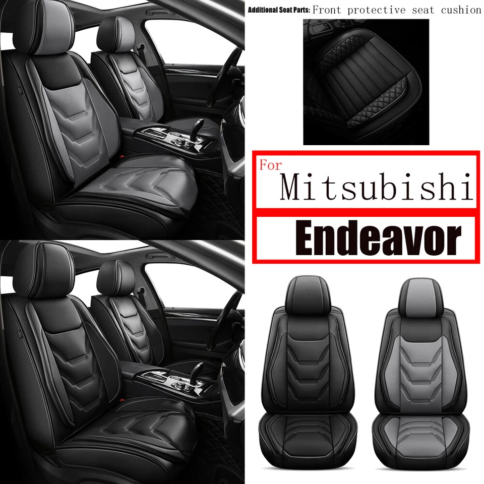 Front & Rear Car For Mitsubishi Endeavor 2004-2011 Fuax Leather 2/5Seat Covers - Image 1 of 1
