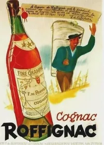 Original Vintage Poster COGNAC ROFFIGNAC FEINER CHAMPAGNER 1928 - Bild 1 von 1