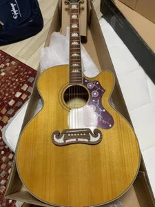 Electric Acoustic Guitar Epiphone EJ-200SCE Vintage Natural Solid Spruce Top - Picture 1 of 7