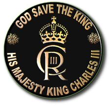 GOD SAVE THE KING! - KING CHARLES III -CORONATION SOUVENIR BADGE -NEW CYPHER 4