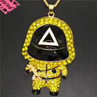Yellow Triangle Cartoon Ninja Crystal Fashion Women Pendant Chain Necklace Gift