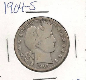 1904-S Barber Half Dollar : Very Good  - Picture 1 of 2