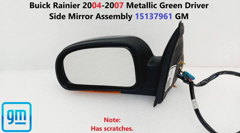 Conjunto de espejo retrovisor lateral del conductor verde metálico Buick Rainier 2004-2007 15137961 GM Foto 1 de 4