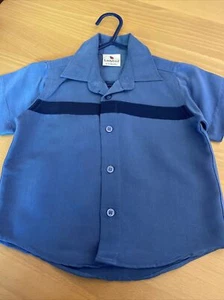 baby boys clothes 6-12 months Ladybird Blue Viscose Mix Short Sleeved Shirt Top - Picture 1 of 2