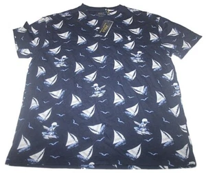 Polo Ralph Lauren Sail Boats Paragliders T-Shirt Men Classic Fit Navy NWT Sz M - Picture 1 of 3