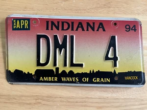 Vintage Indiana 1994 - Amber Waves of Grain US Car License Plate - DML 4 - Picture 1 of 2