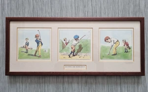 Past Times Arthur Frost Golfing Print Framed Golfer Golf Course Vintage Rare VGC - Picture 1 of 9
