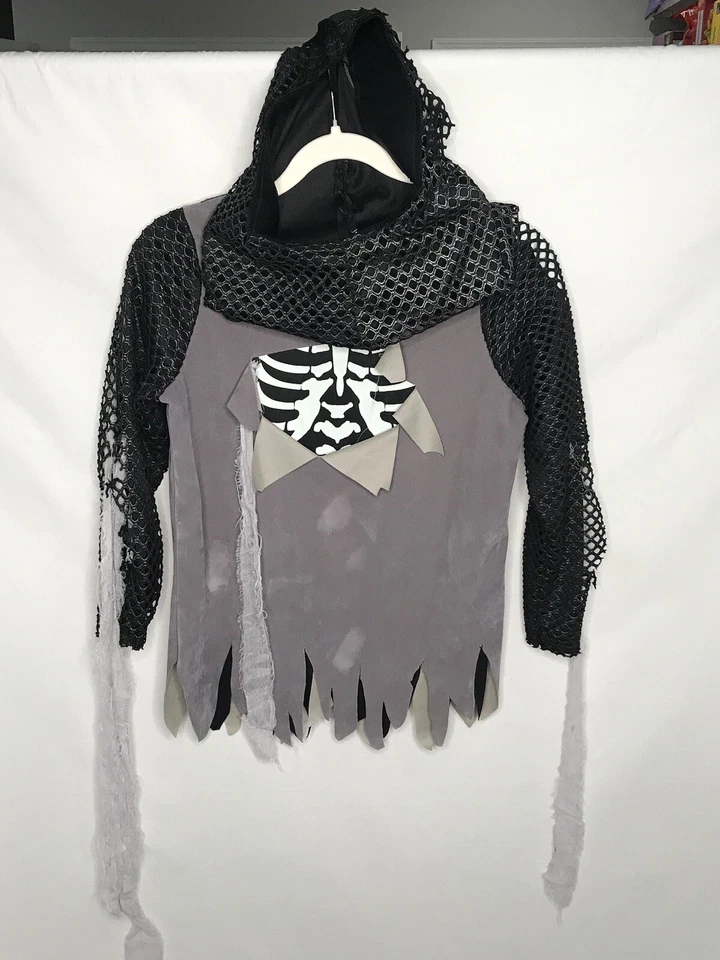 Disfraz Caballero Esqueleto Persiguiendo Luciérnagas Niños Talla 10 Top Camisa Cubierta SOLO Foto 1 de 4